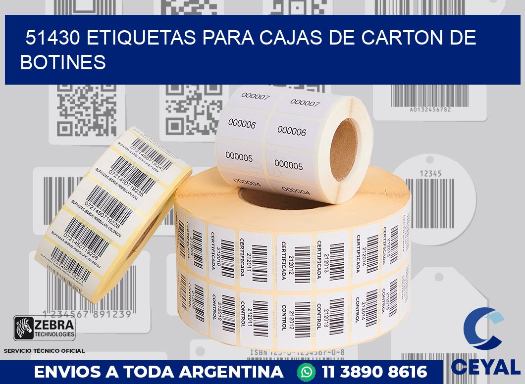 51430 ETIQUETAS PARA CAJAS DE CARTON DE BOTINES