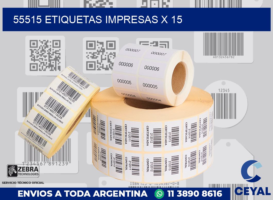 55515 Etiquetas impresas x 15