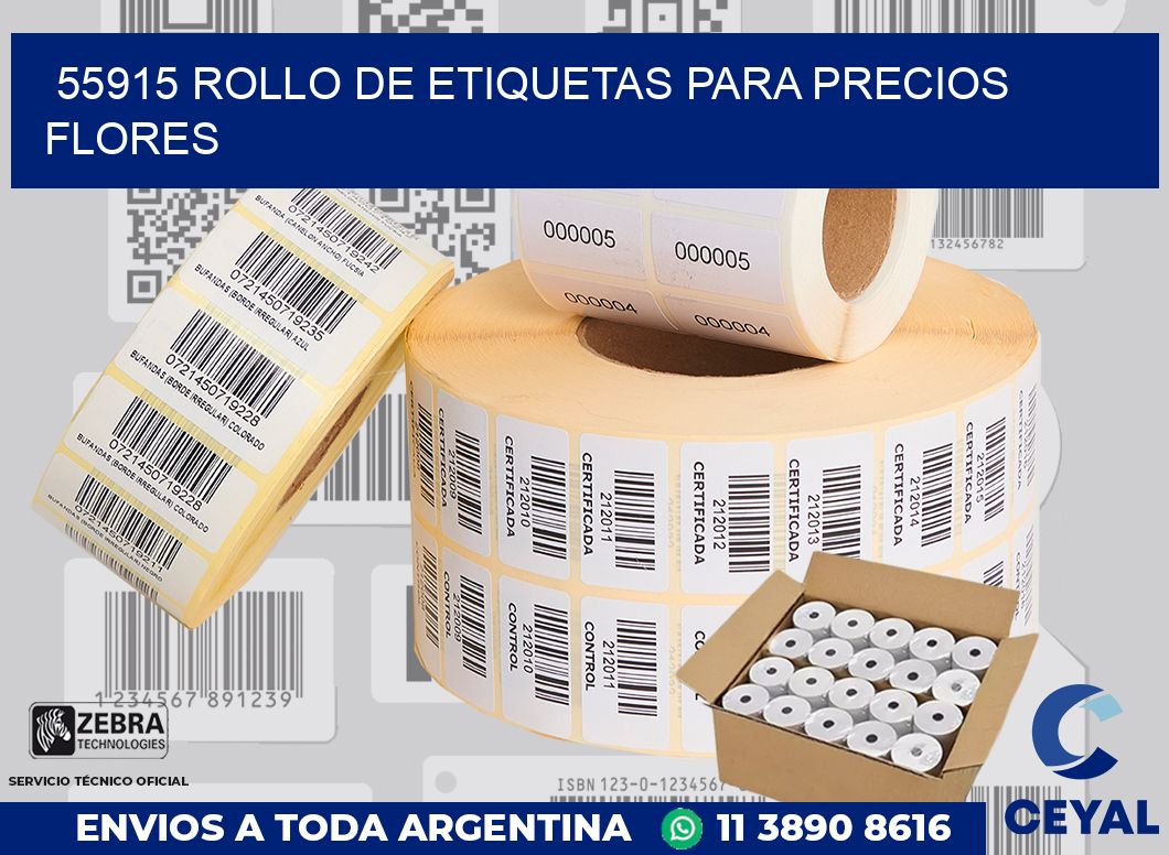 55915 ROLLO DE ETIQUETAS PARA PRECIOS FLORES