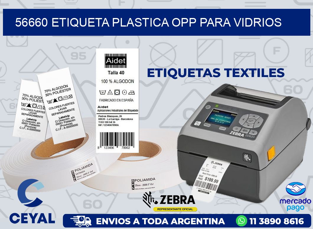 56660 ETIQUETA PLASTICA OPP PARA VIDRIOS