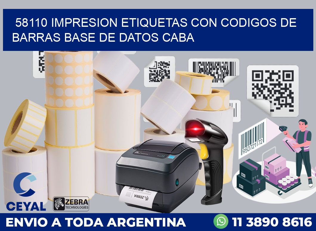 58110 IMPRESION ETIQUETAS CON CODIGOS DE BARRAS BASE DE DATOS CABA