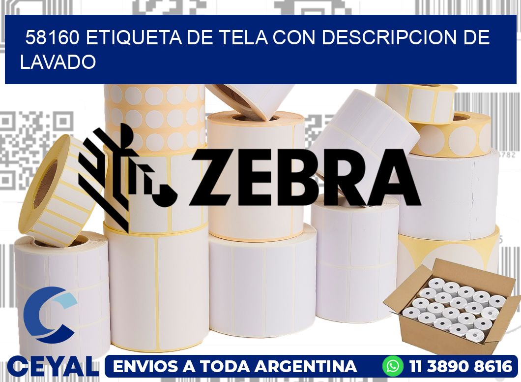 58160 ETIQUETA DE TELA CON DESCRIPCION DE LAVADO