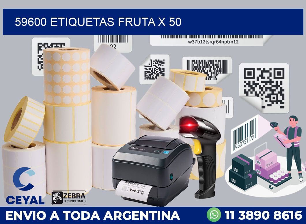 59600 etiquetas fruta x 50