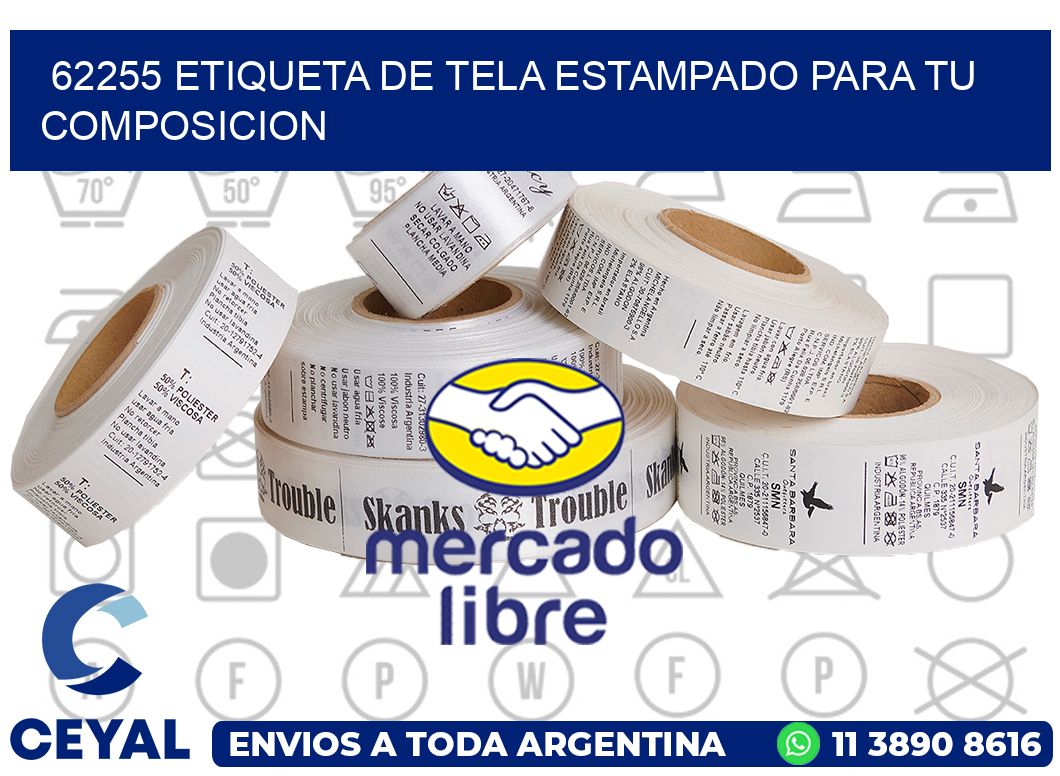 62255 ETIQUETA DE TELA ESTAMPADO PARA TU COMPOSICION