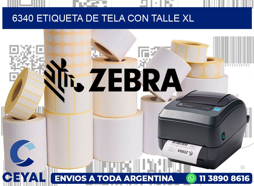 6340 ETIQUETA DE TELA CON TALLE XL