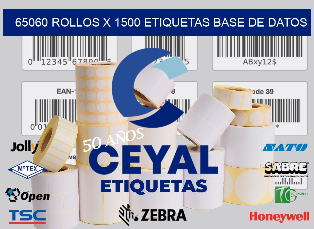 65060 Rollos x 1500 etiquetas base de datos