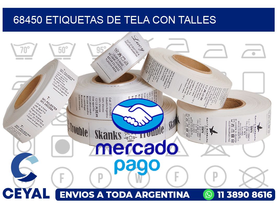 68450 ETIQUETAS DE TELA CON TALLES