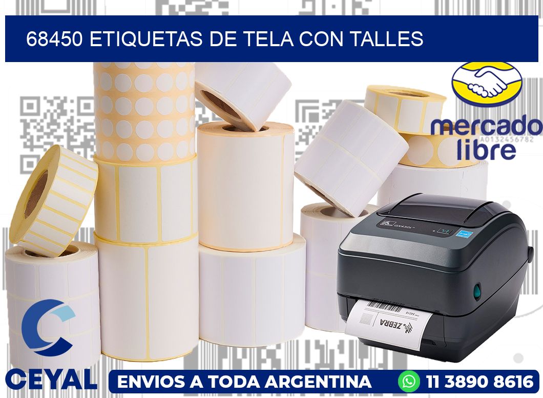 68450 ETIQUETAS DE TELA CON TALLES