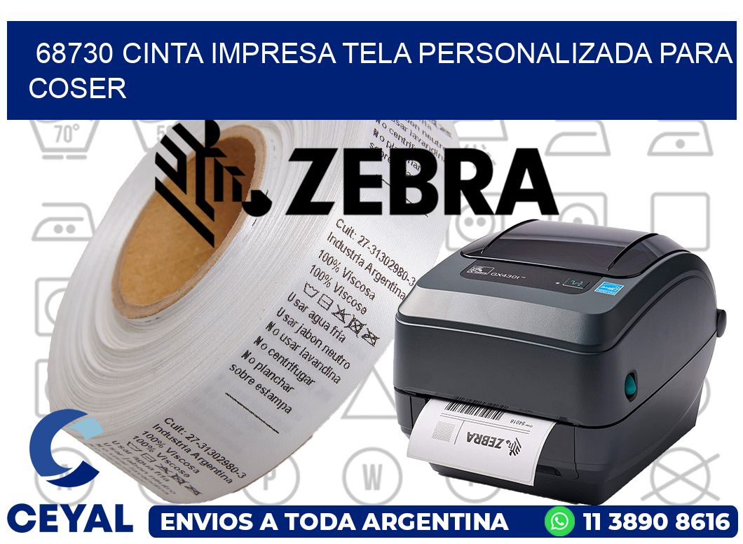 68730 CINTA IMPRESA TELA PERSONALIZADA PARA COSER