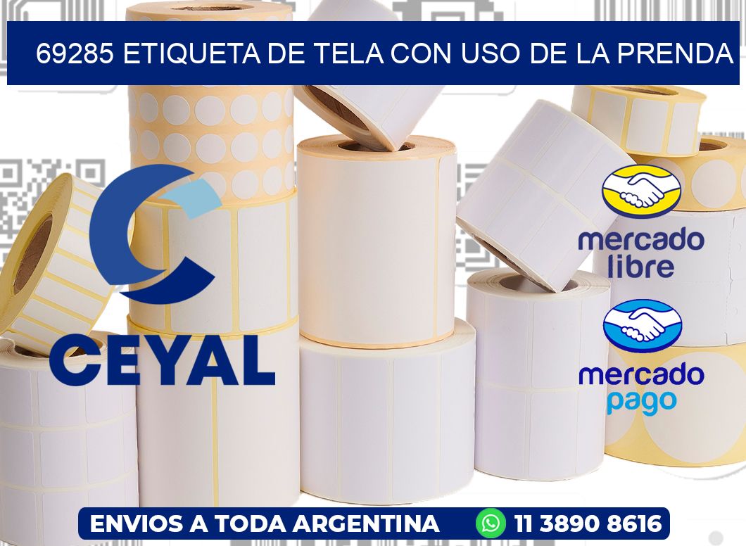 69285 ETIQUETA DE TELA CON USO DE LA PRENDA