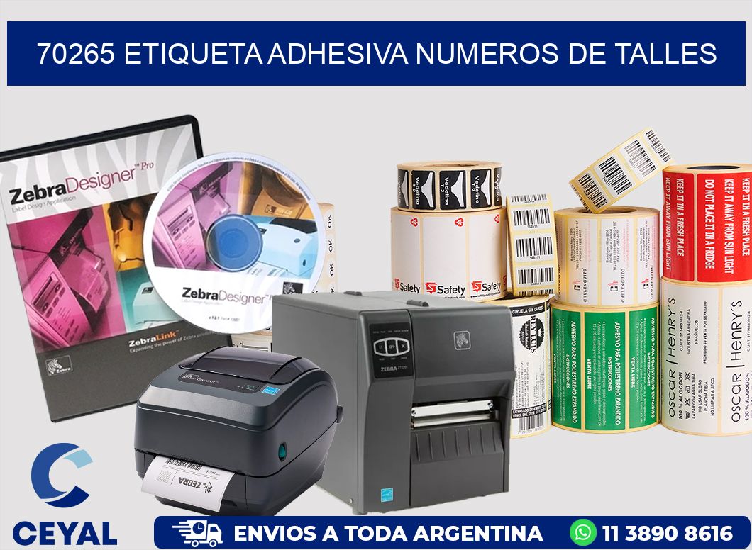 70265 ETIQUETA ADHESIVA NUMEROS DE TALLES