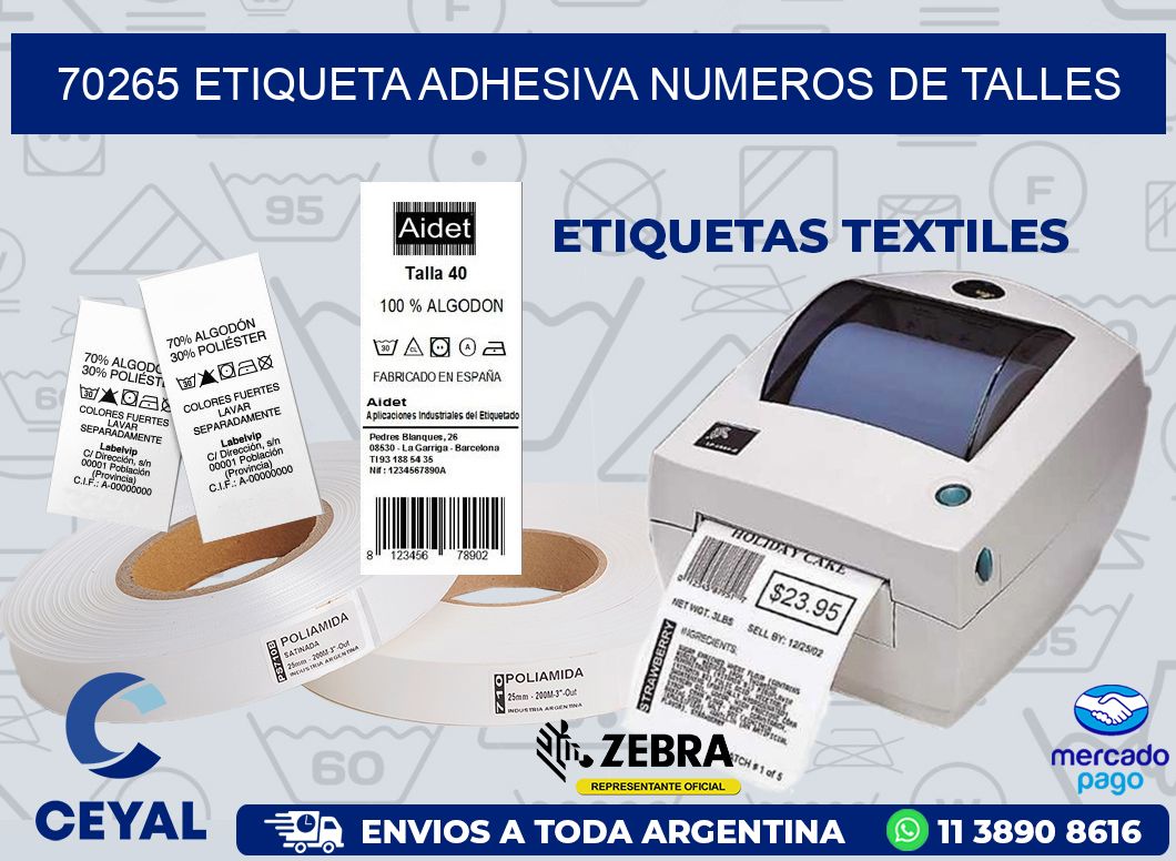 70265 ETIQUETA ADHESIVA NUMEROS DE TALLES