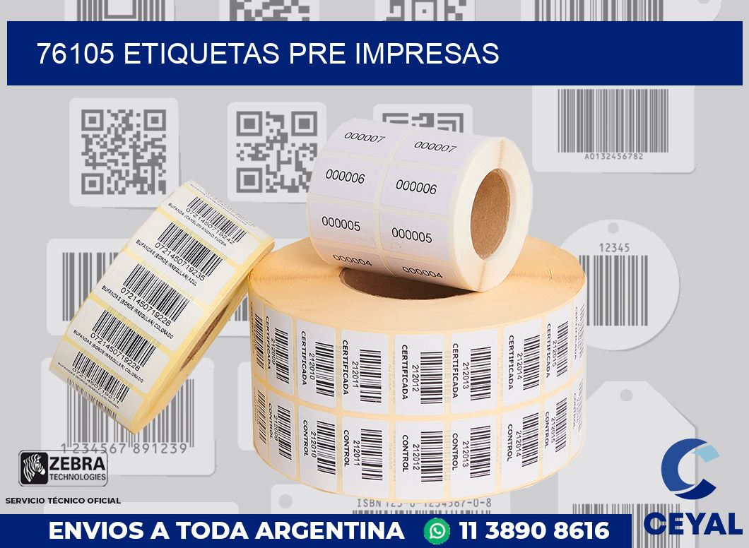 76105 ETIQUETAS PRE IMPRESAS