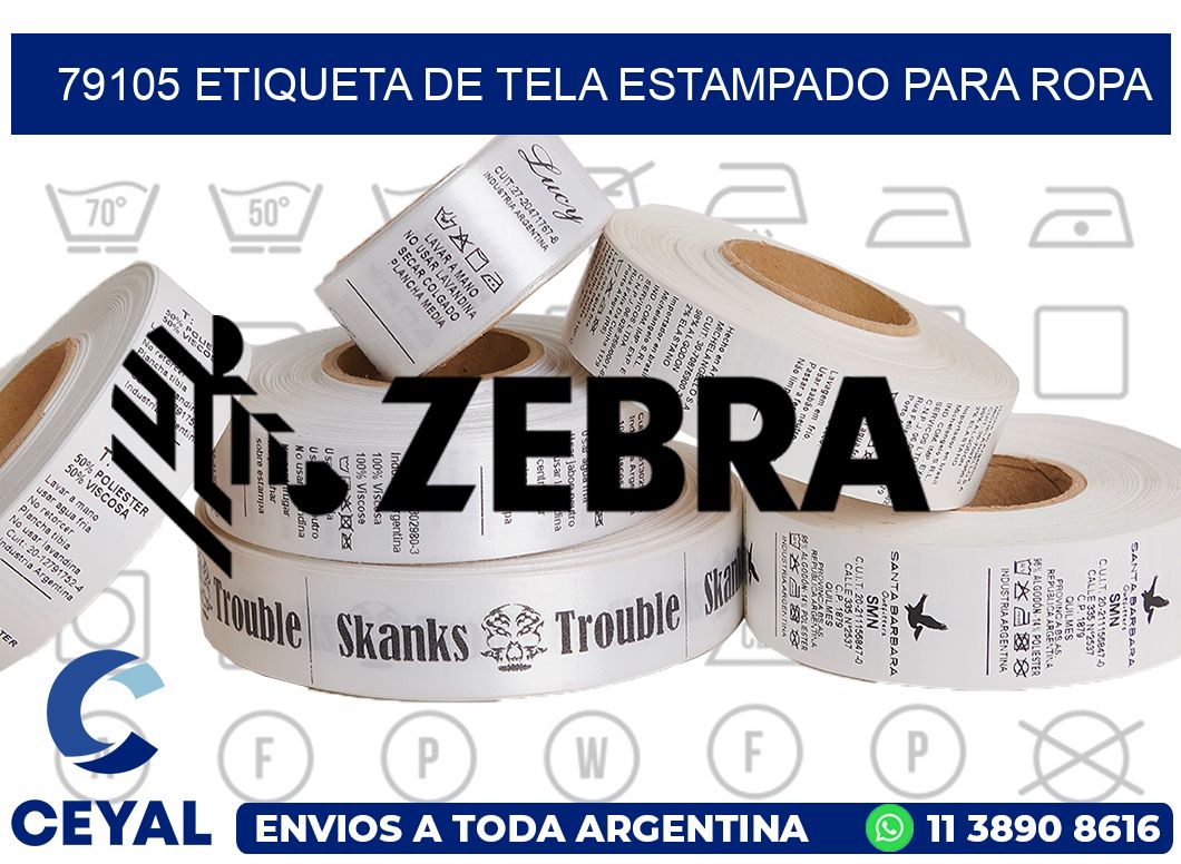 79105 ETIQUETA DE TELA ESTAMPADO PARA ROPA