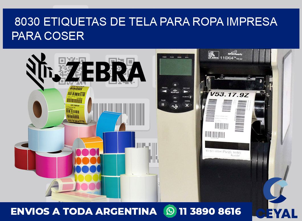 8030 ETIQUETAS DE TELA PARA ROPA IMPRESA PARA COSER