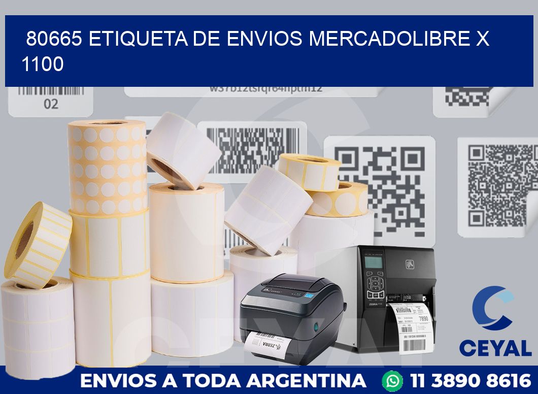 80665 etiqueta de envios mercadolibre x 1100