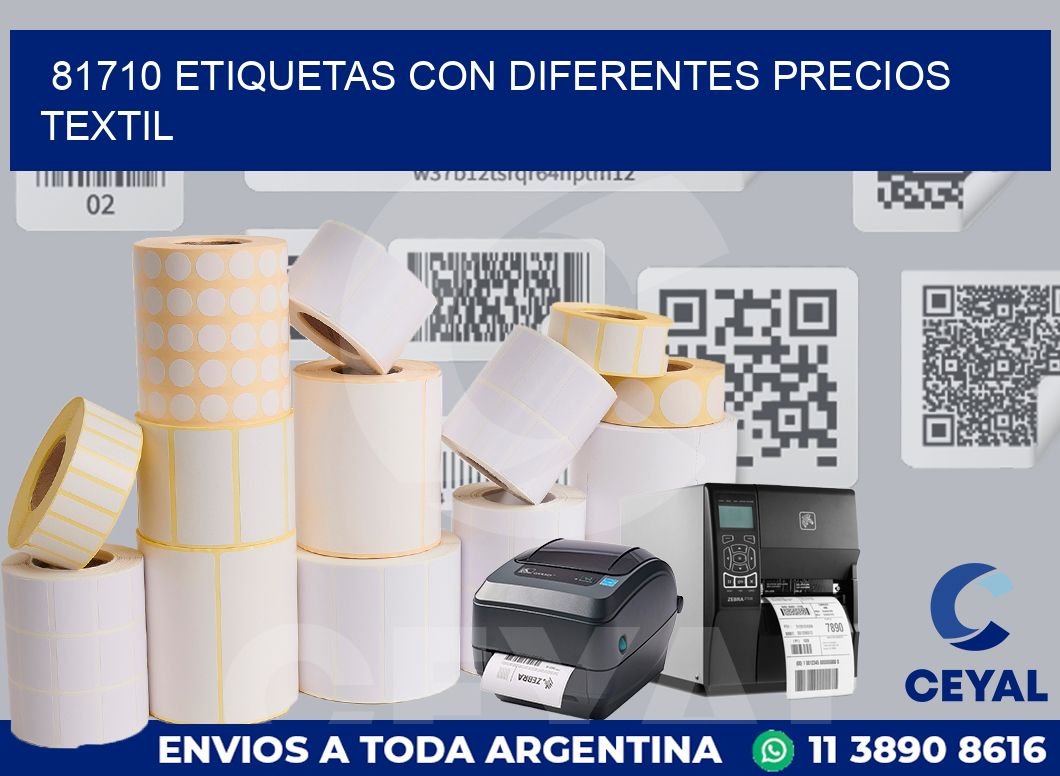 81710 ETIQUETAS CON DIFERENTES PRECIOS TEXTIL