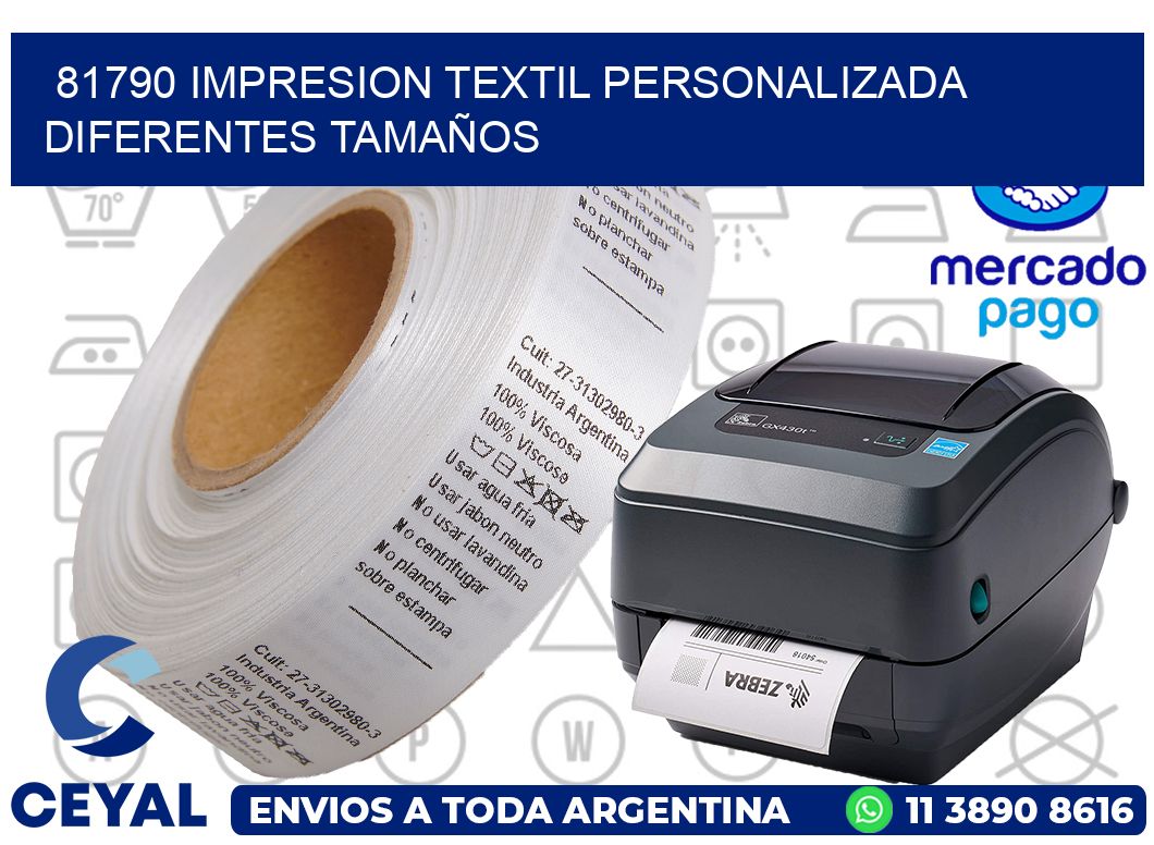 81790 IMPRESION TEXTIL PERSONALIZADA DIFERENTES TAMAÑOS