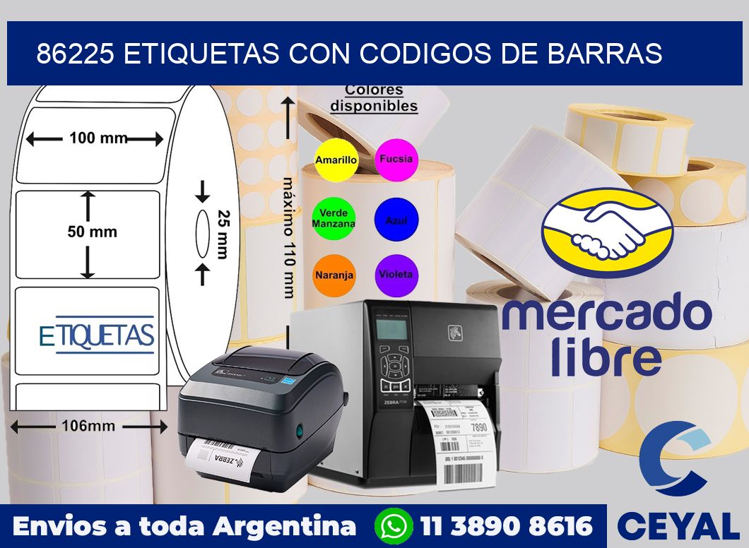 86225 ETIQUETAS CON CODIGOS DE BARRAS