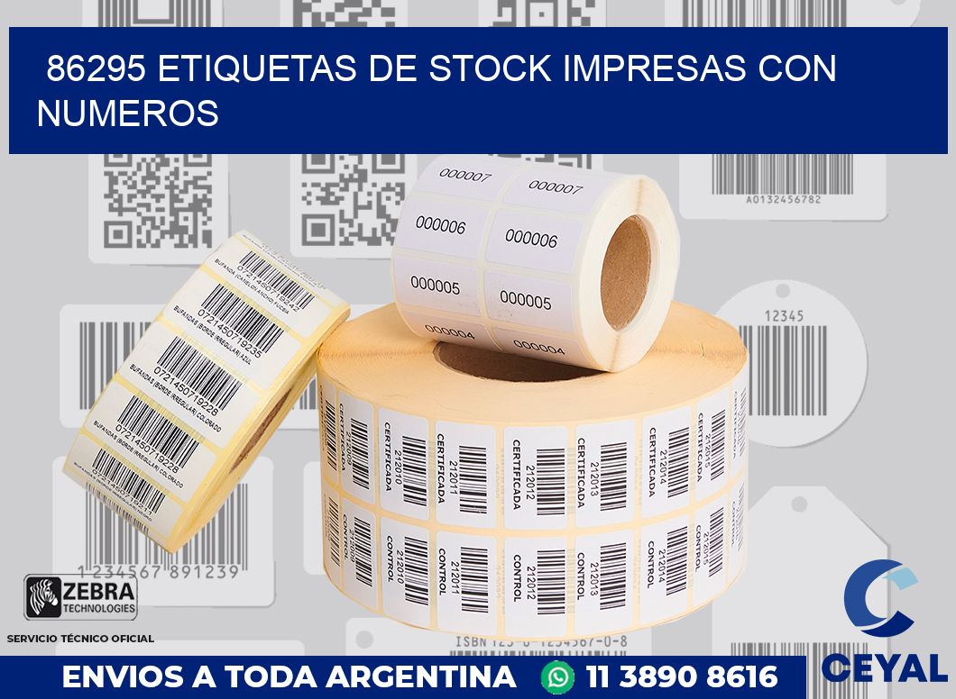 86295 ETIQUETAS DE STOCK IMPRESAS CON NUMEROS