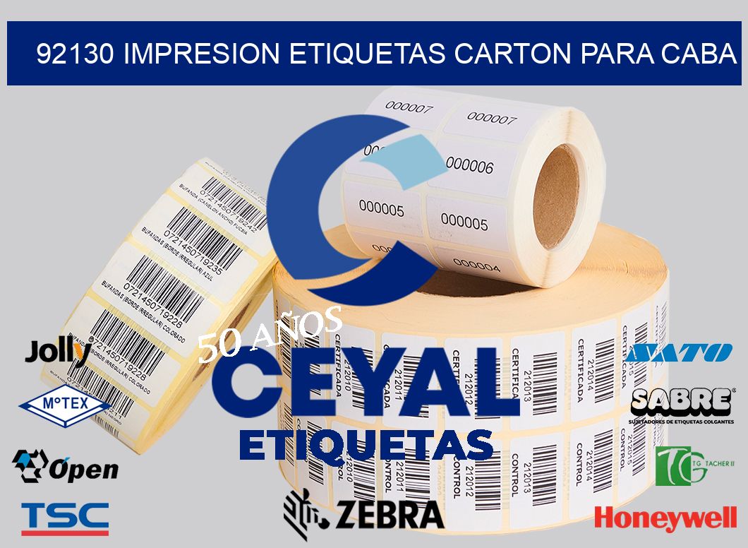 92130 IMPRESION ETIQUETAS CARTON PARA CABA