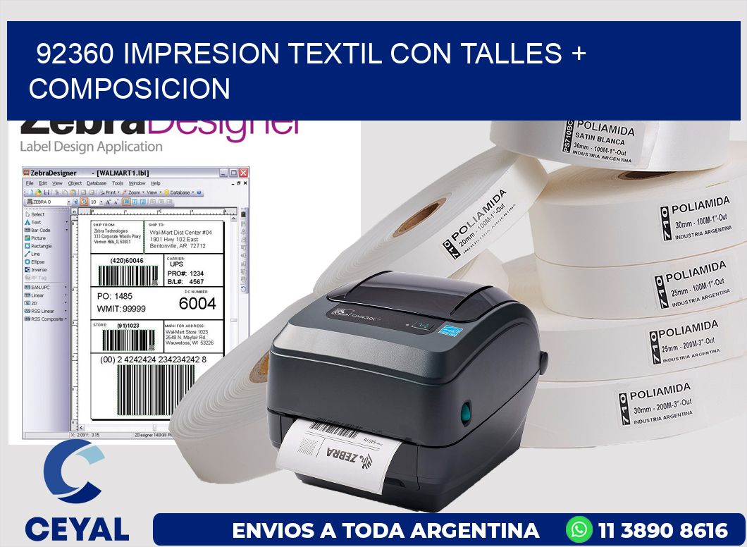 92360 IMPRESION TEXTIL CON TALLES + COMPOSICION