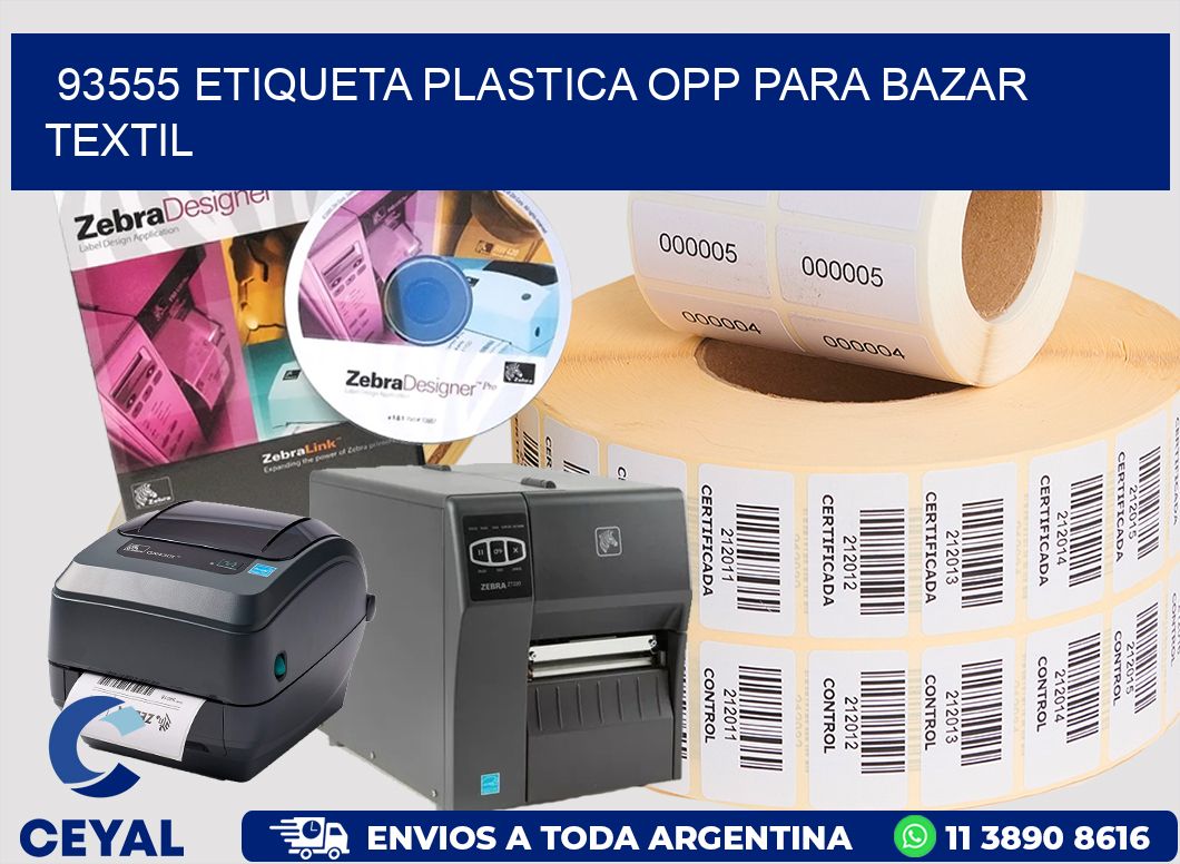 93555 ETIQUETA PLASTICA OPP PARA BAZAR TEXTIL