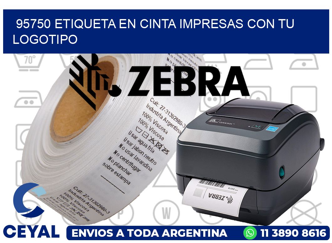95750 ETIQUETA EN CINTA IMPRESAS CON TU LOGOTIPO