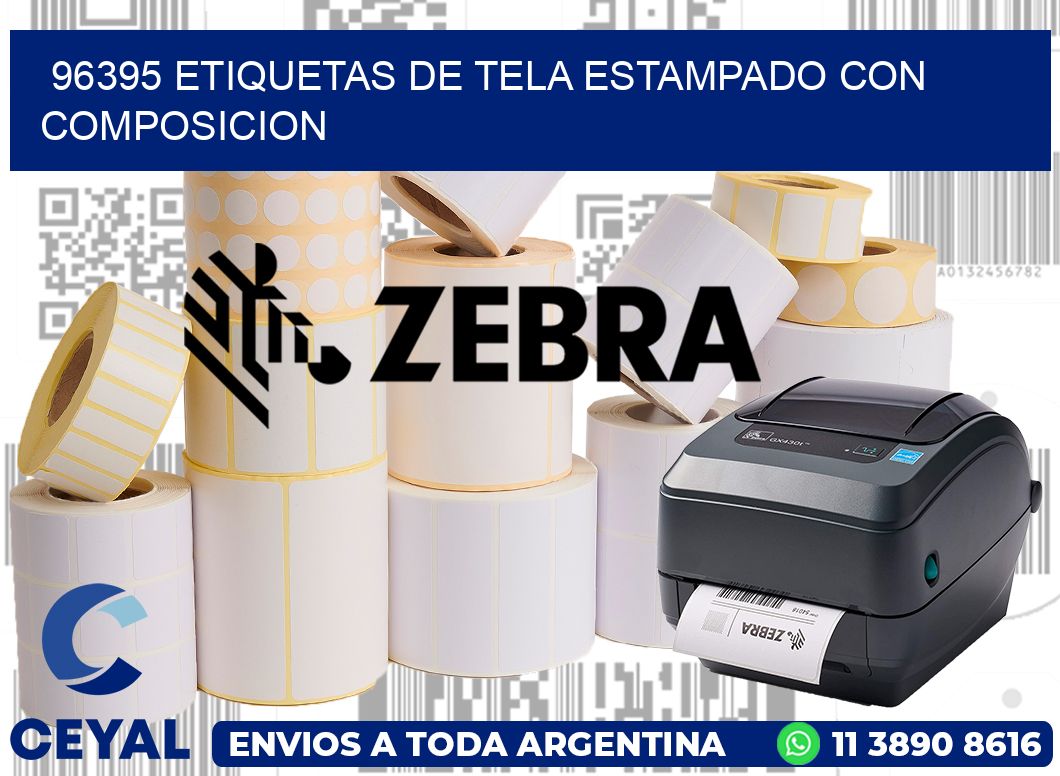 96395 ETIQUETAS DE TELA ESTAMPADO CON COMPOSICION