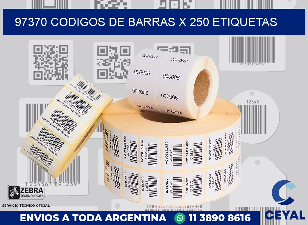 97370 codigos de barras x 250 etiquetas