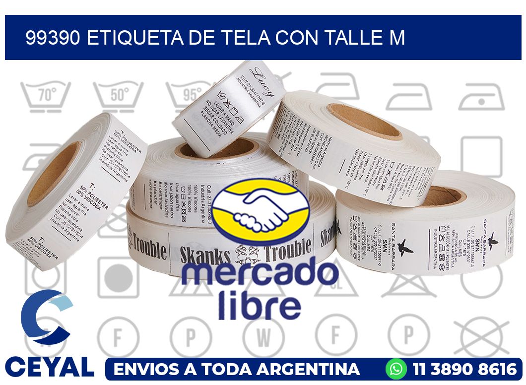99390 ETIQUETA DE TELA CON TALLE M