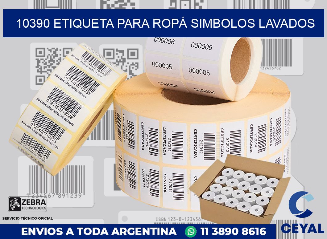 10390 ETIQUETA PARA ROPÁ SIMBOLOS LAVADOS