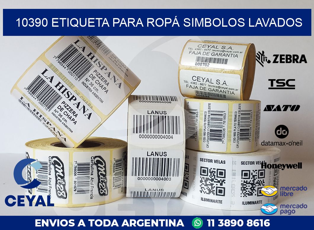 10390 ETIQUETA PARA ROPÁ SIMBOLOS LAVADOS