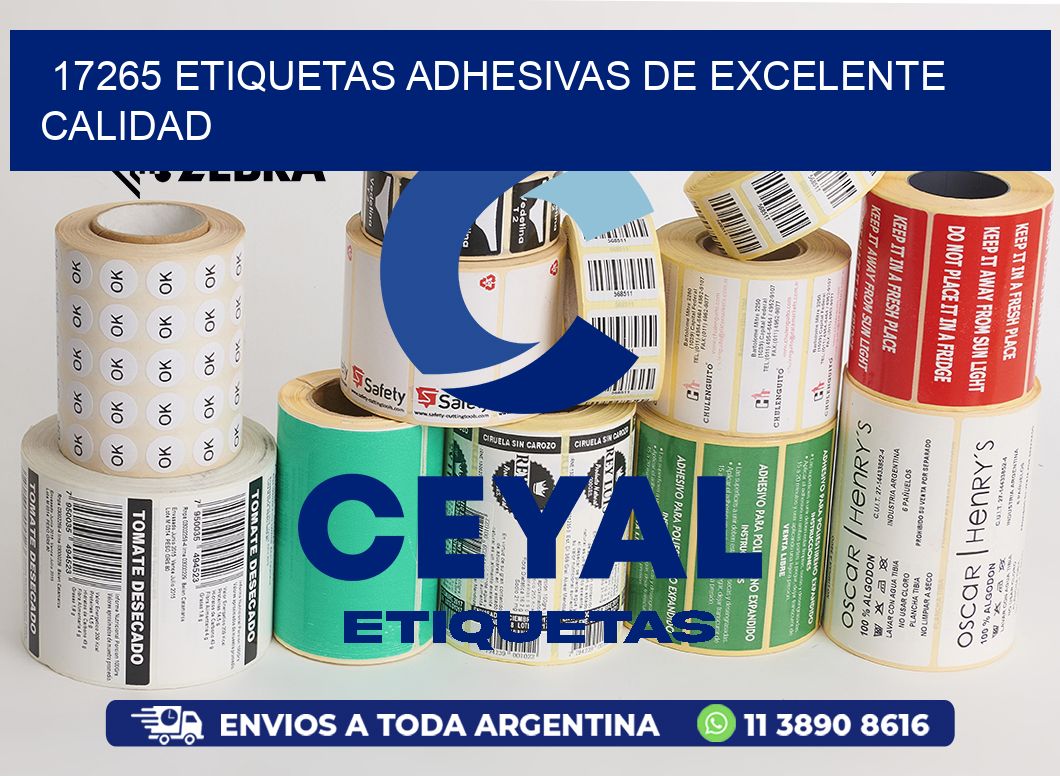 17265 ETIQUETAS ADHESIVAS DE EXCELENTE CALIDAD