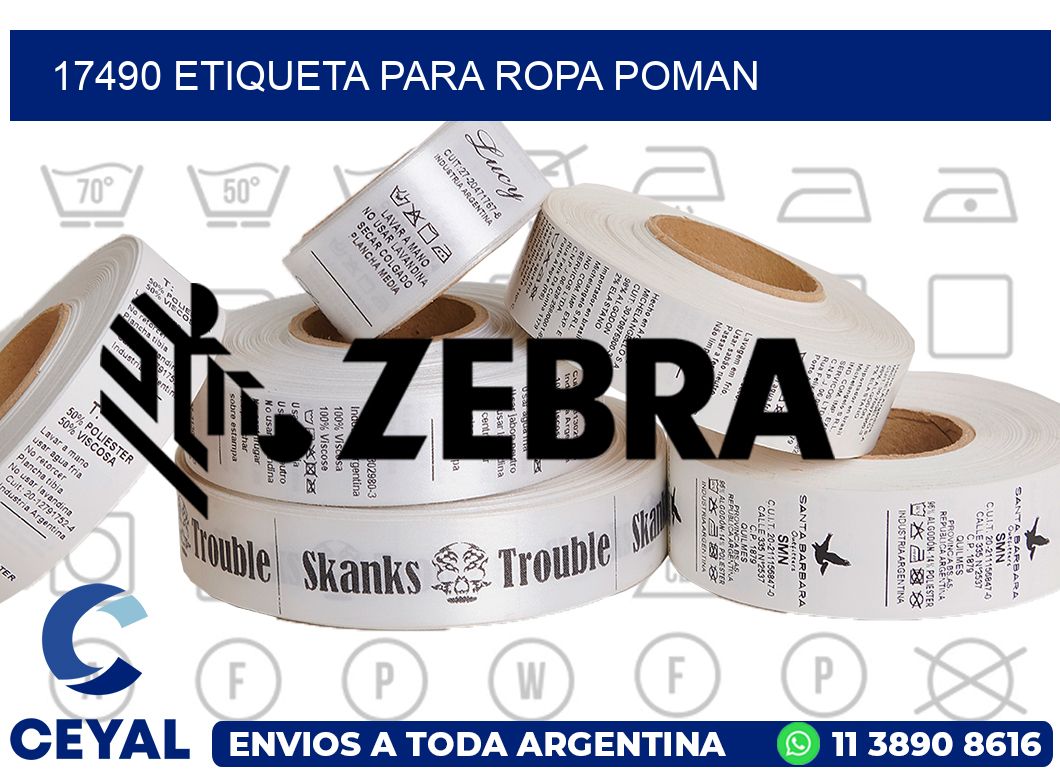 17490 ETIQUETA PARA ROPA POMAN
