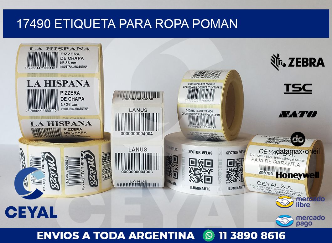 17490 ETIQUETA PARA ROPA POMAN