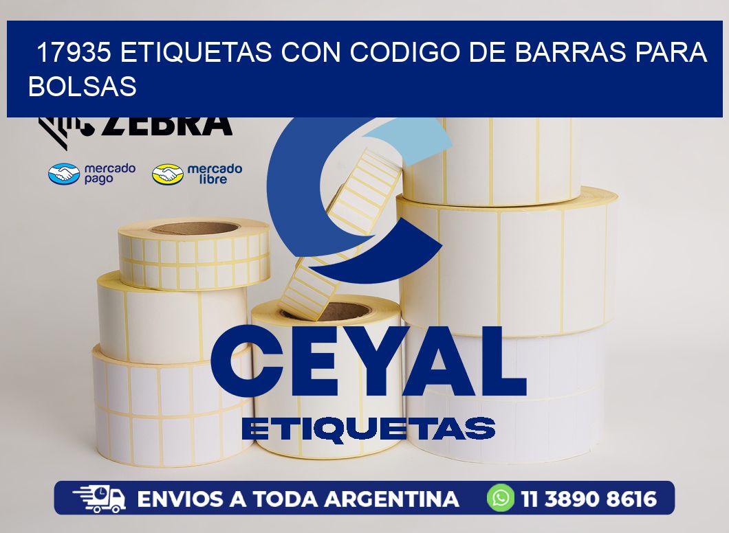 17935 ETIQUETAS CON CODIGO DE BARRAS PARA BOLSAS