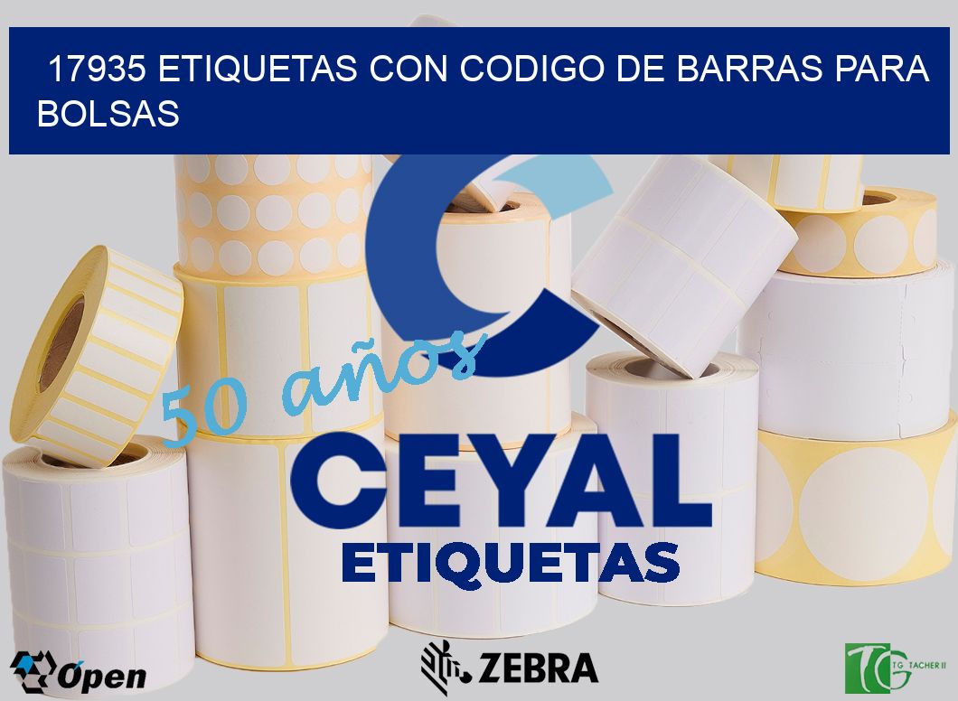 17935 ETIQUETAS CON CODIGO DE BARRAS PARA BOLSAS