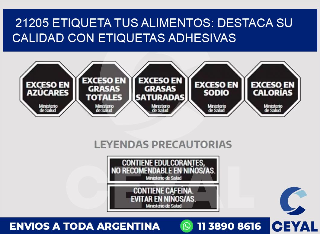 21205 ETIQUETA TUS ALIMENTOS: DESTACA SU CALIDAD CON ETIQUETAS ADHESIVAS