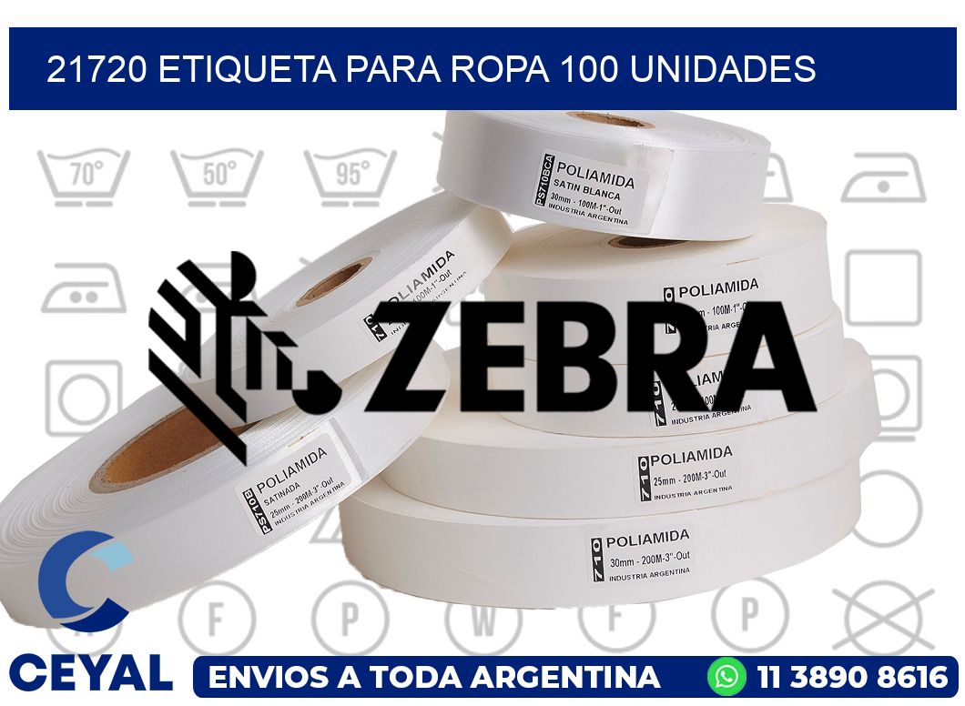 21720 ETIQUETA PARA ROPA 100 UNIDADES