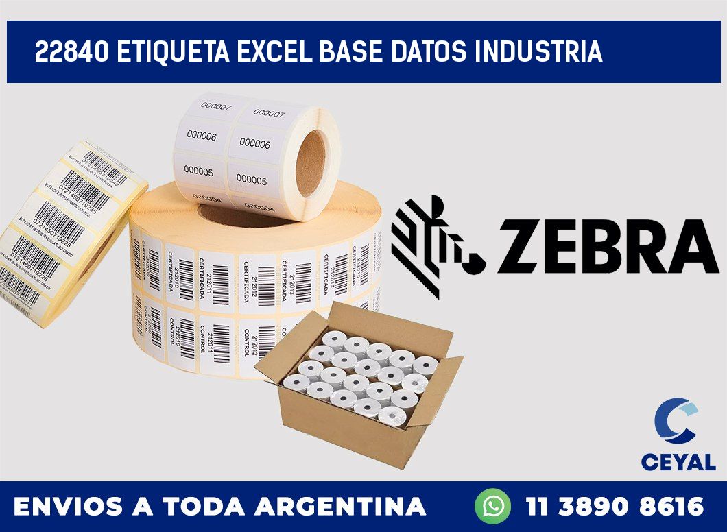 22840 etiqueta excel base datos industria