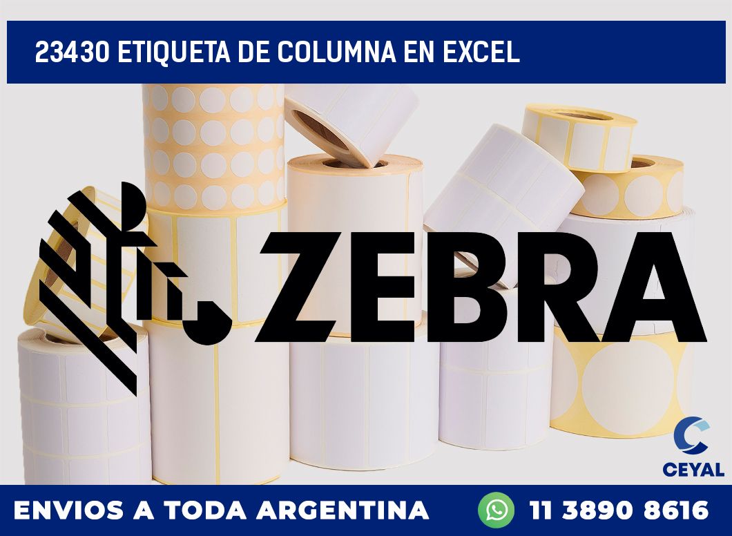23430 Etiqueta de columna en Excel
