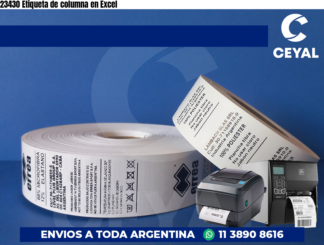23430 Etiqueta de columna en Excel