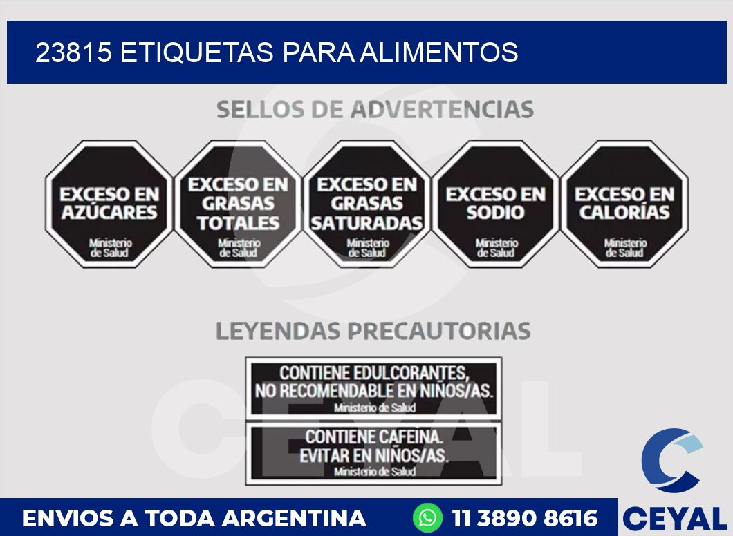 23815 ETIQUETAS PARA ALIMENTOS
