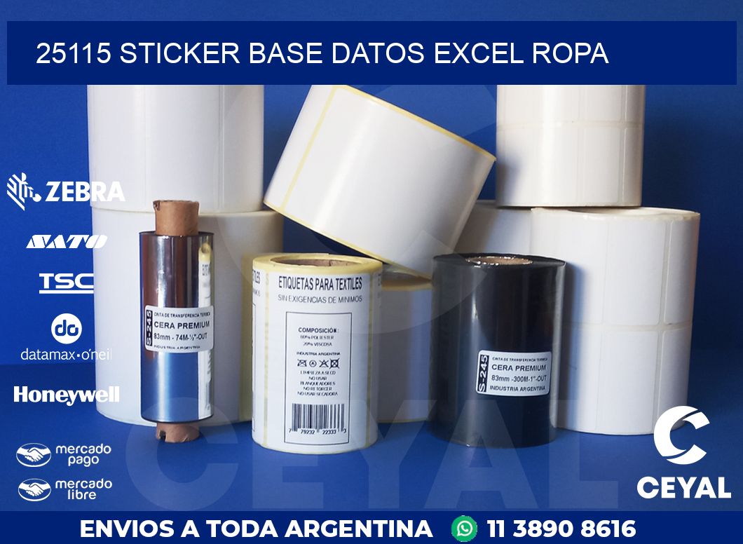 25115 sticker base datos excel ropa