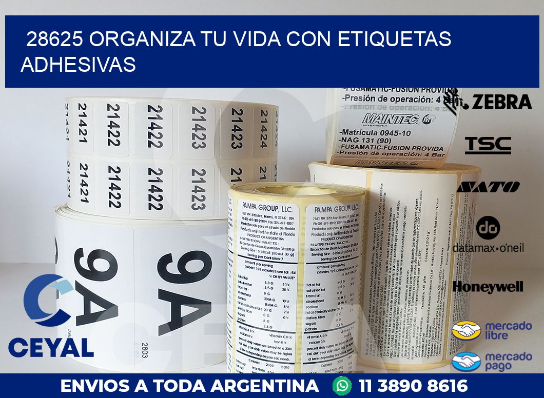 28625 ORGANIZA TU VIDA CON ETIQUETAS ADHESIVAS