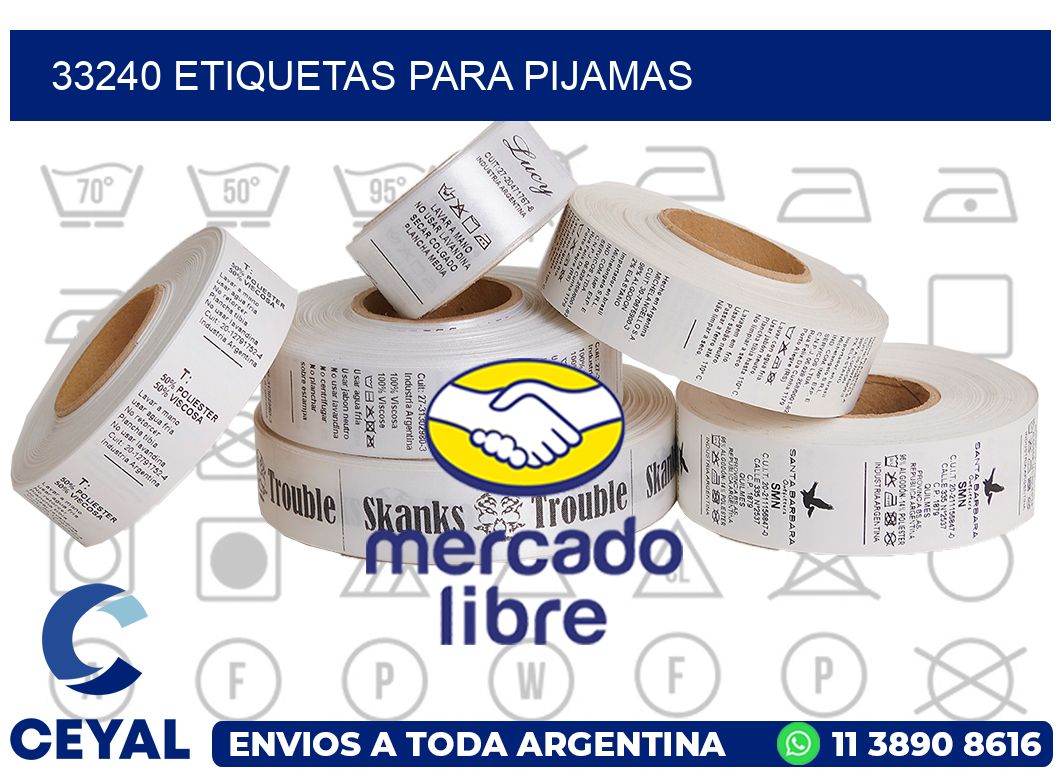 33240 ETIQUETAS PARA PIJAMAS