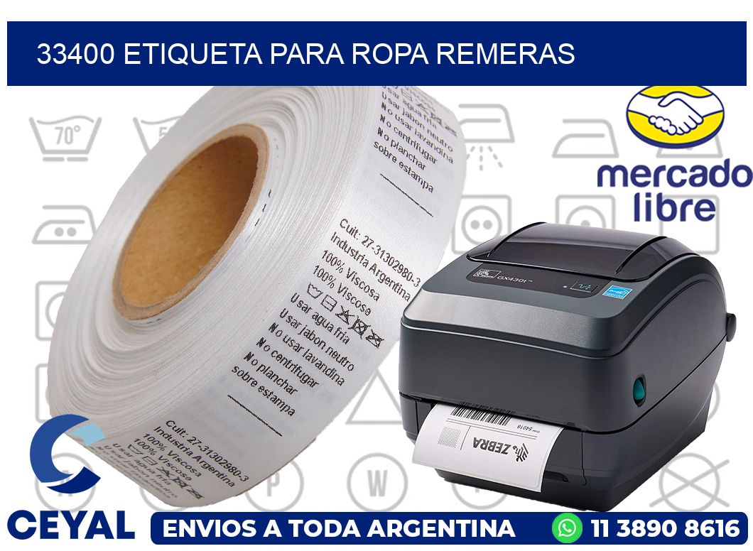 33400 ETIQUETA PARA ROPA REMERAS
