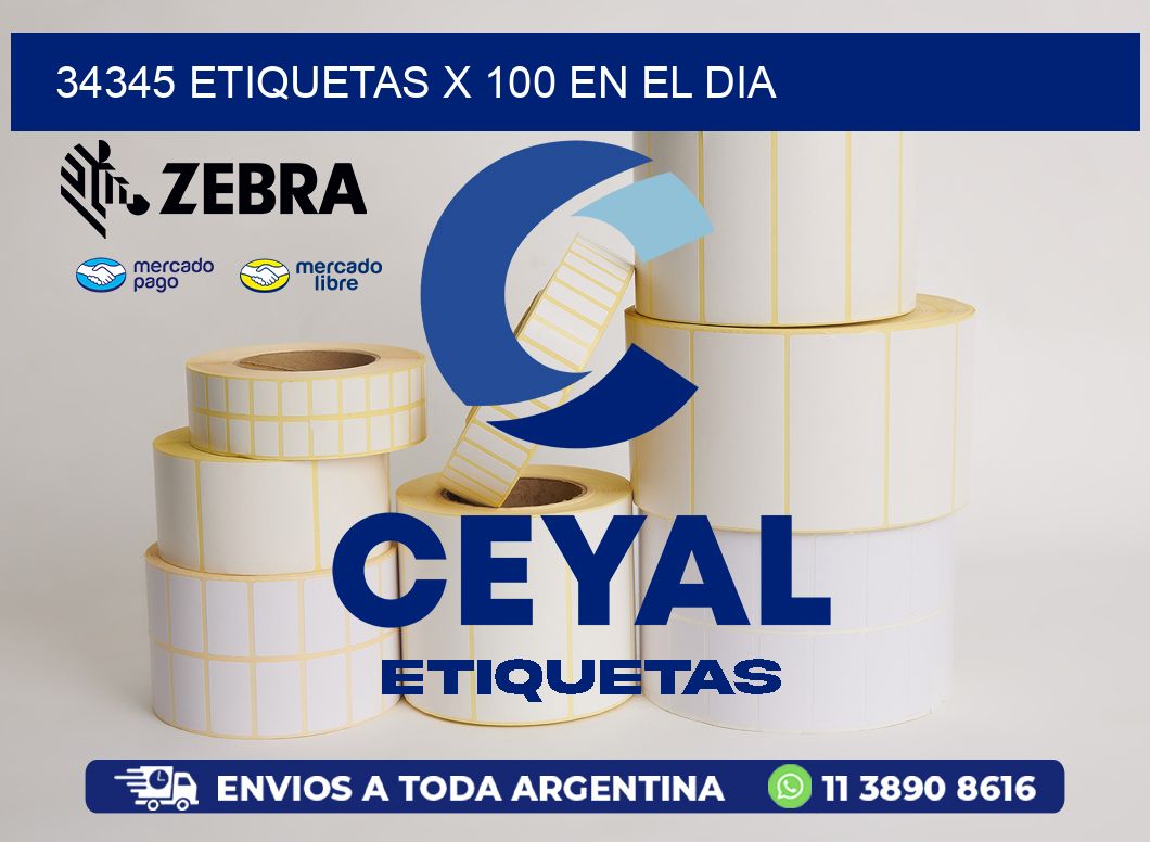 34345 ETIQUETAS X 100 EN EL DIA