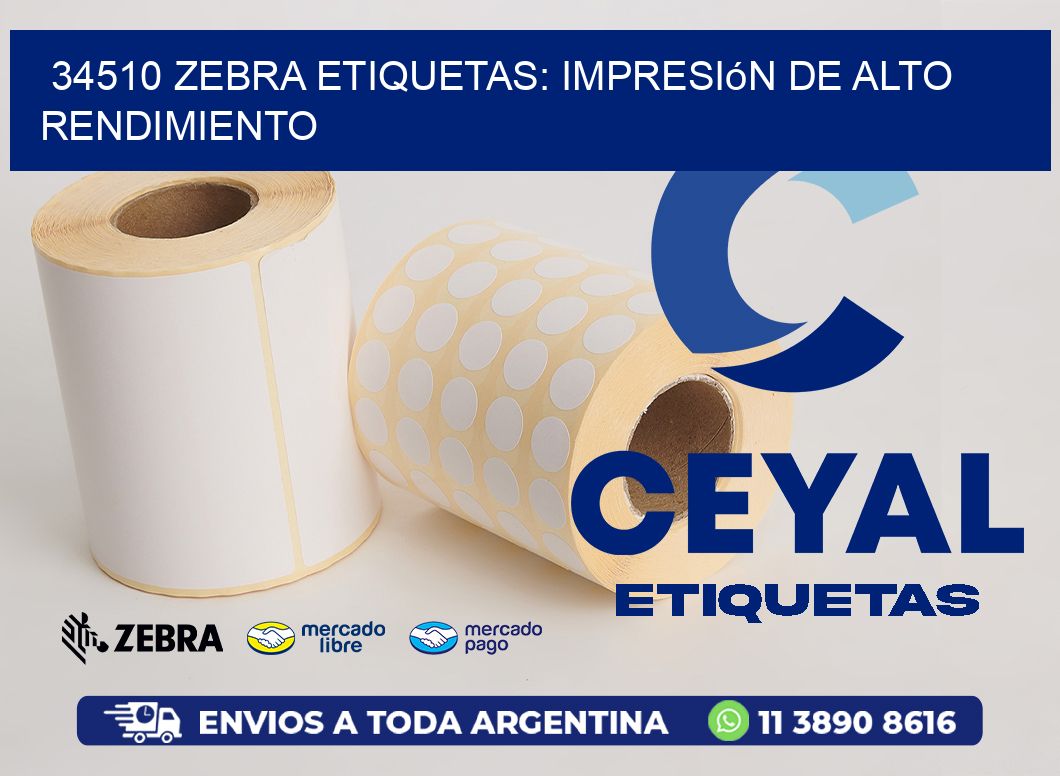 34510 Zebra Etiquetas: Impresión de Alto Rendimiento
